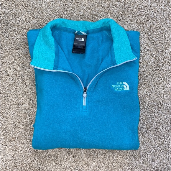 The North Face teal 1/4 zip fleece pullover - Picture 2 of 7